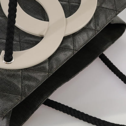 CHANEL Tote Bag PVC Leather Black CC 106255