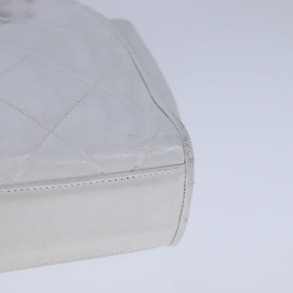 CHANEL Matelasse Shoulder Bag Leather White CC 106385