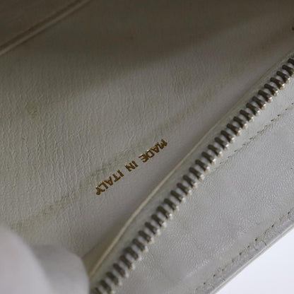 CHANEL Matelasse Shoulder Bag Leather White CC 106385