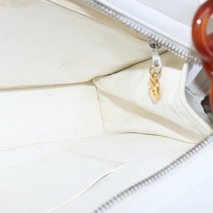 CHANEL Matelasse Shoulder Bag Leather White CC 106385