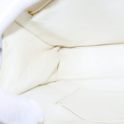 CHANEL Matelasse Shoulder Bag Leather White CC 106385