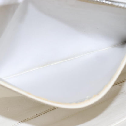CHANEL Matelasse Shoulder Bag Leather White CC 106385