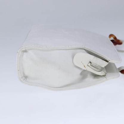 CHANEL Matelasse Shoulder Bag Leather White CC 106385