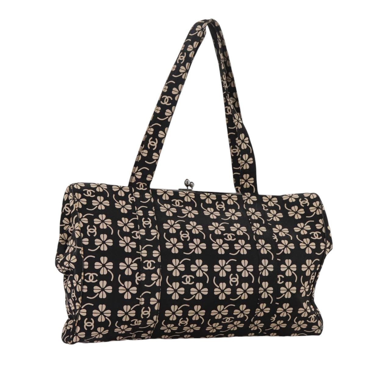 CHANEL Tote Bag Canvas Black CC 106391