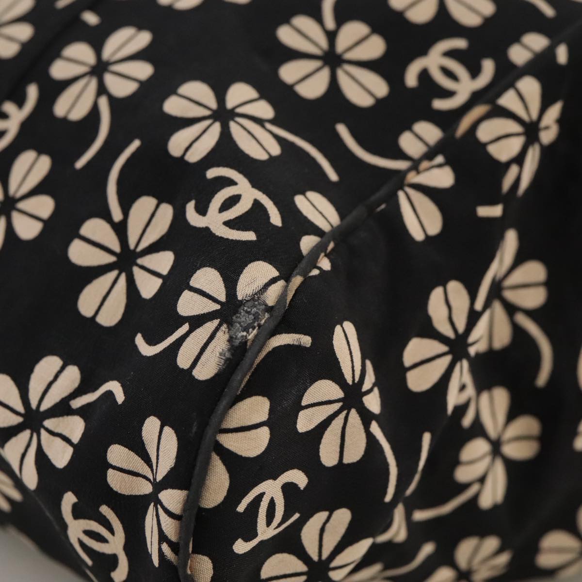 CHANEL Tote Bag Canvas Black CC 106391