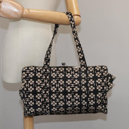 CHANEL Tote Bag Canvas Black CC 106391