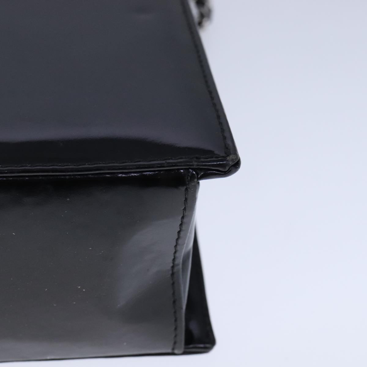 CHANEL Chain Shoulder Bag Patent leather Black CC 106395