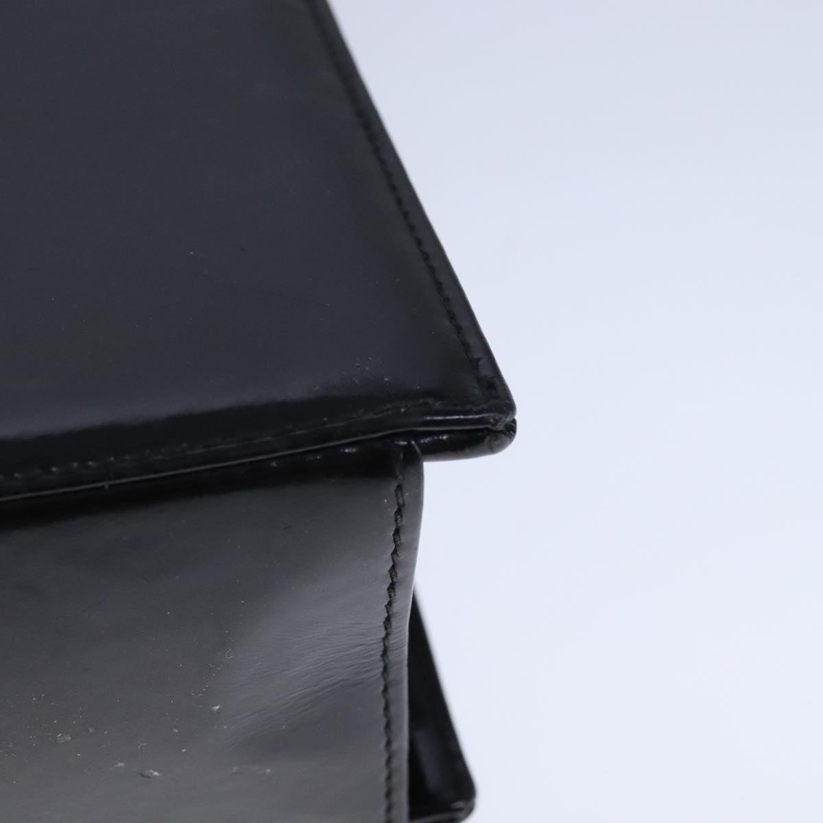 CHANEL Chain Shoulder Bag Patent leather Black CC 106395