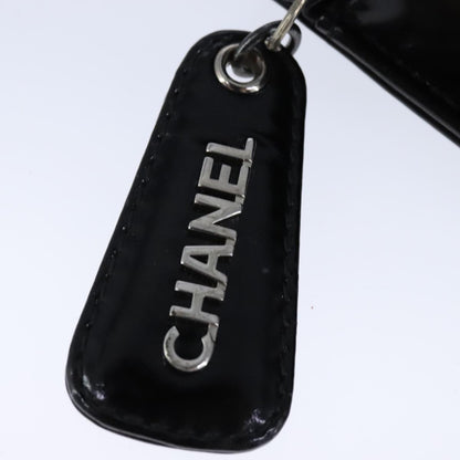 CHANEL Chain Shoulder Bag Patent leather Black CC 106395