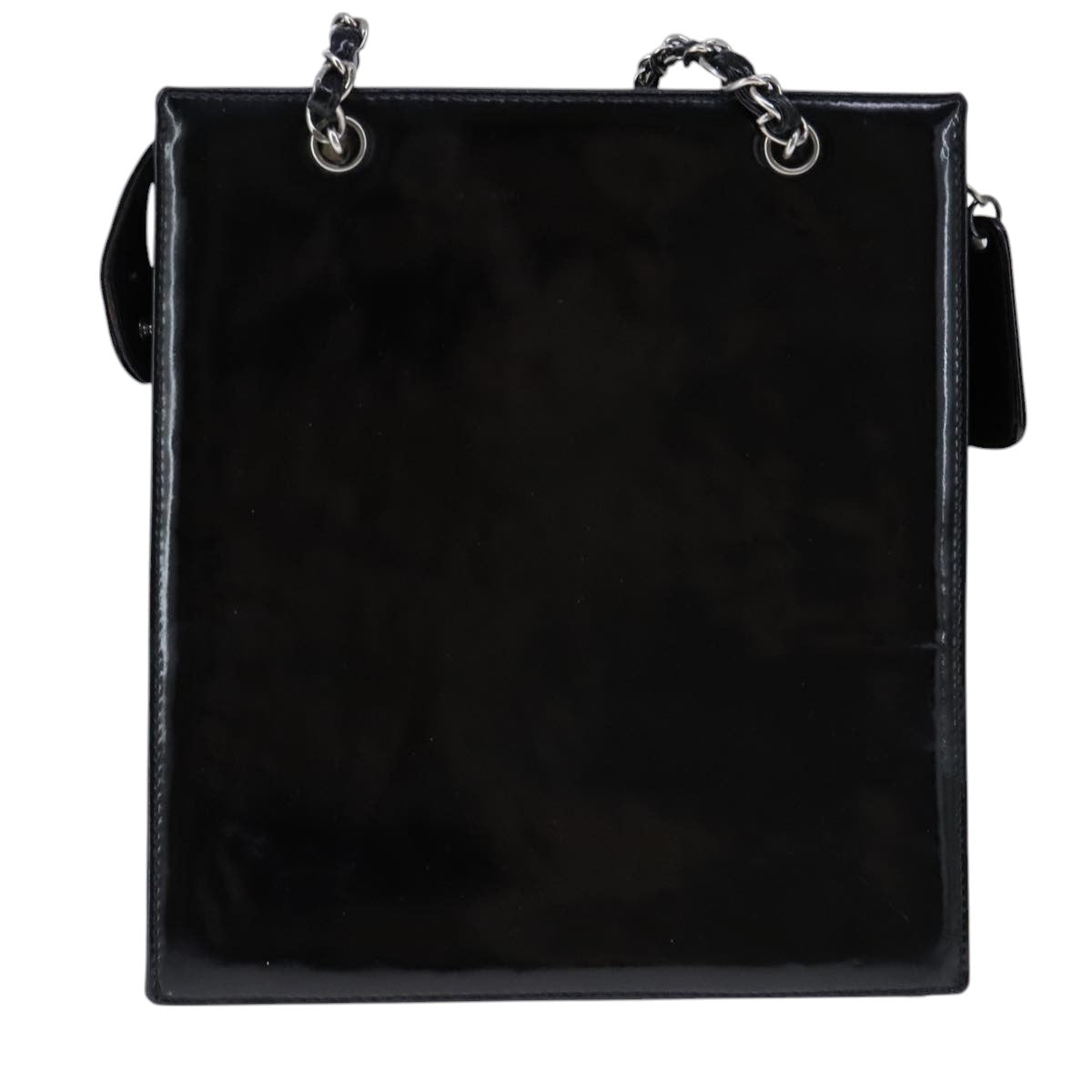 CHANEL Chain Shoulder Bag Patent leather Black CC 106395