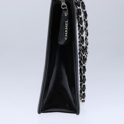 CHANEL Chain Shoulder Bag Patent leather Black CC 106395