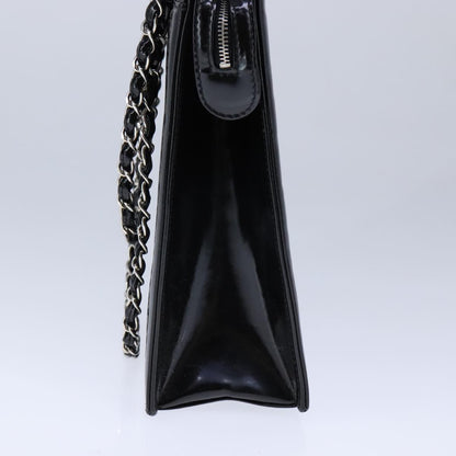 CHANEL Chain Shoulder Bag Patent leather Black CC 106395