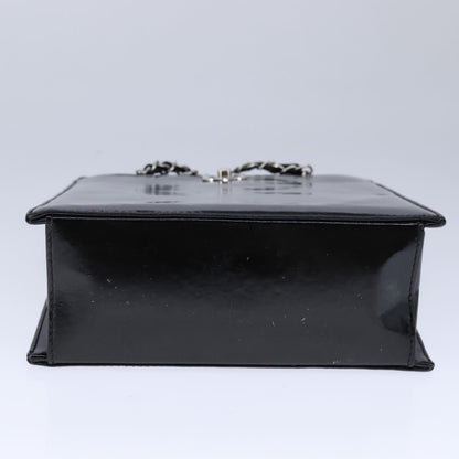 CHANEL Chain Shoulder Bag Patent leather Black CC 106395
