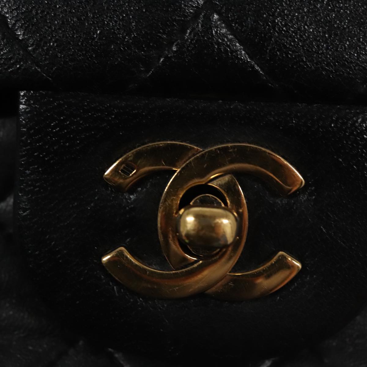 CHANEL Matelasse 23 Double Flap Double Chain Bag Lamb Skin Black CC 106415