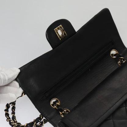 CHANEL Matelasse 23 Double Flap Double Chain Bag Lamb Skin Black CC 106415