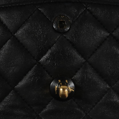 CHANEL Matelasse 23 Double Flap Double Chain Bag Lamb Skin Black CC 106415