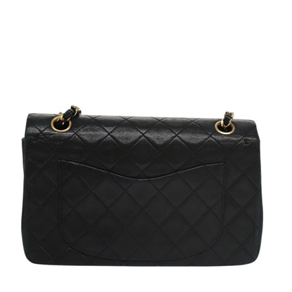 CHANEL Matelasse 23 Double Flap Double Chain Bag Lamb Skin Black CC 106415