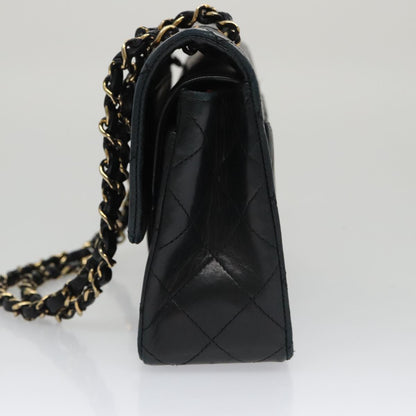 CHANEL Matelasse 23 Double Flap Double Chain Bag Lamb Skin Black CC 106415