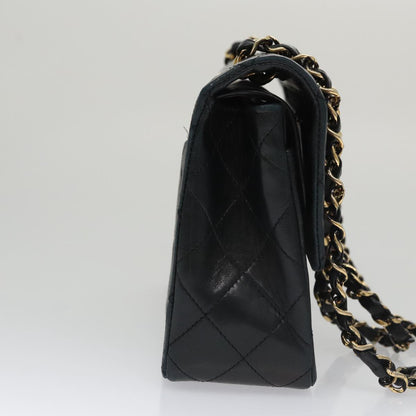 CHANEL Matelasse 23 Double Flap Double Chain Bag Lamb Skin Black CC 106415
