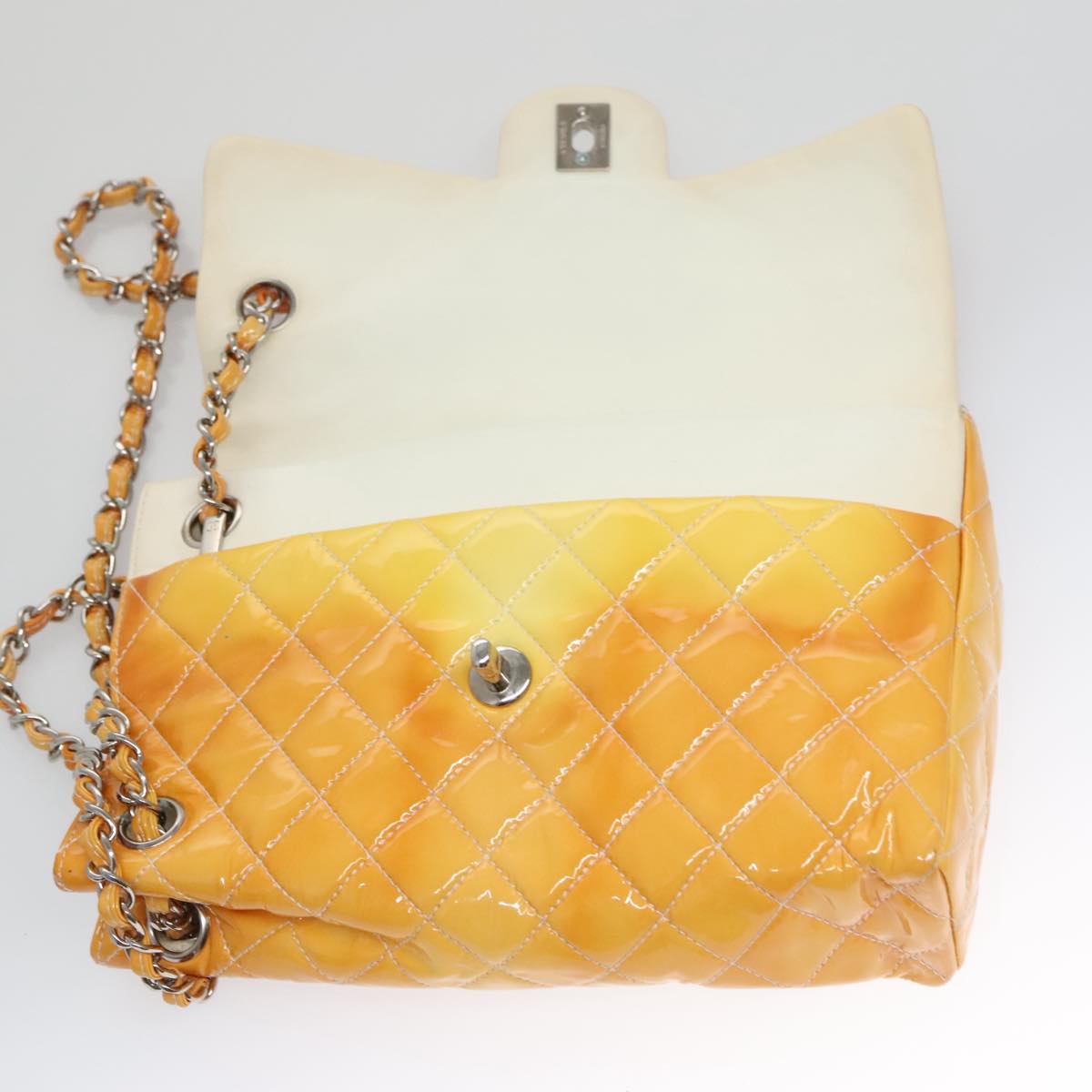 CHANEL Matelasse Chain Shoulder Bag Enamel Yellow CC 106418