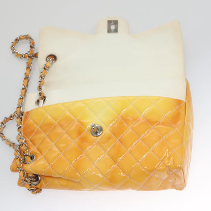 CHANEL Matelasse Chain Shoulder Bag Enamel Yellow CC 106418
