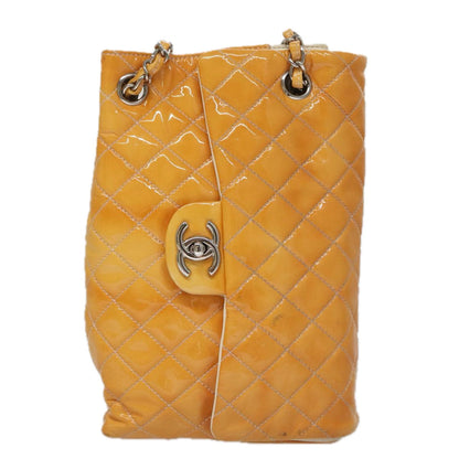 CHANEL Matelasse Chain Shoulder Bag Enamel Yellow CC 106418