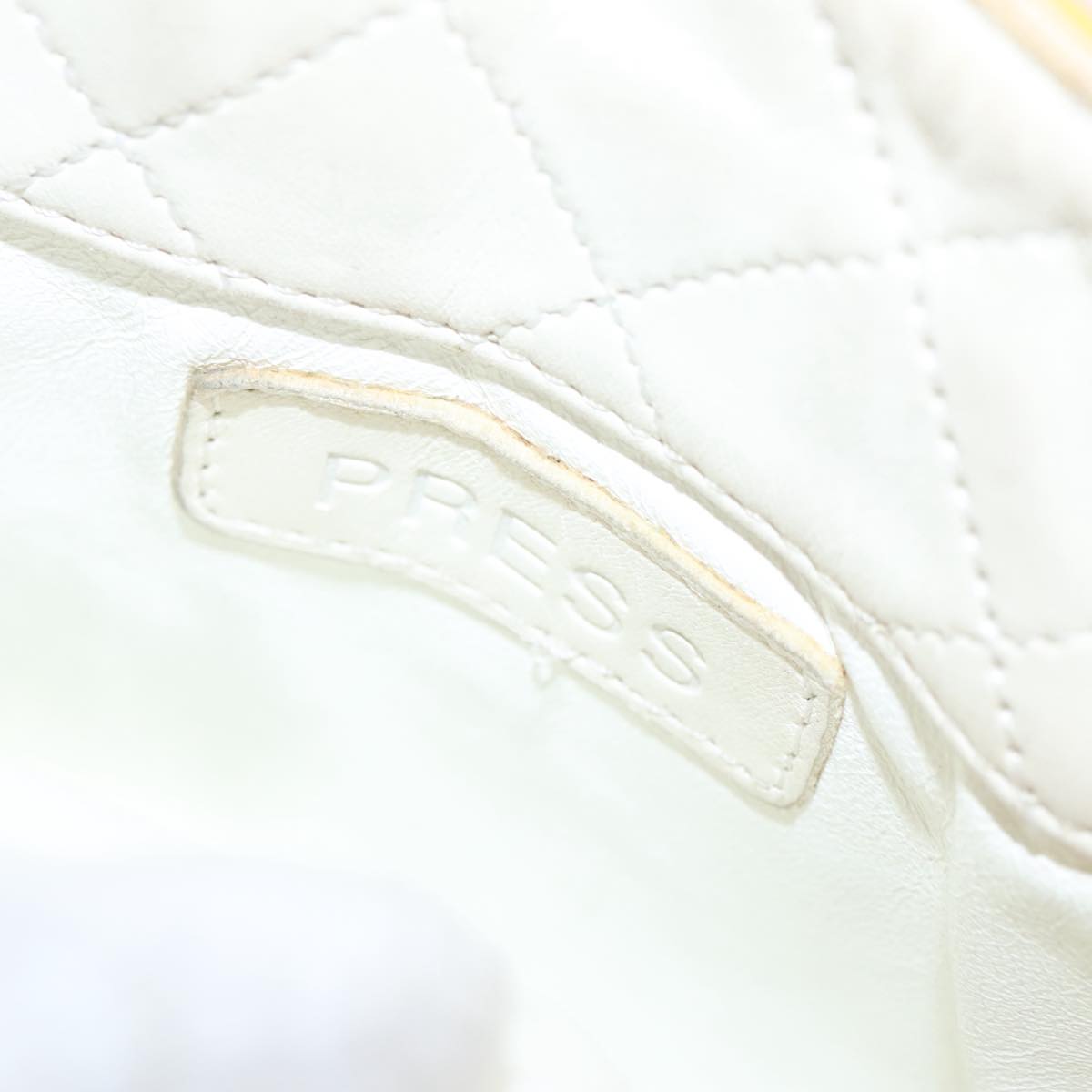 CHANEL Matelasse Chain Shoulder Bag Enamel Yellow CC 106418