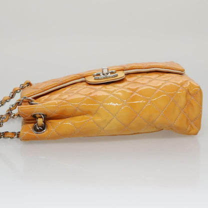 CHANEL Matelasse Chain Shoulder Bag Enamel Yellow CC 106418