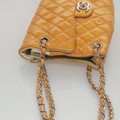 CHANEL Matelasse Chain Shoulder Bag Enamel Yellow CC 106418