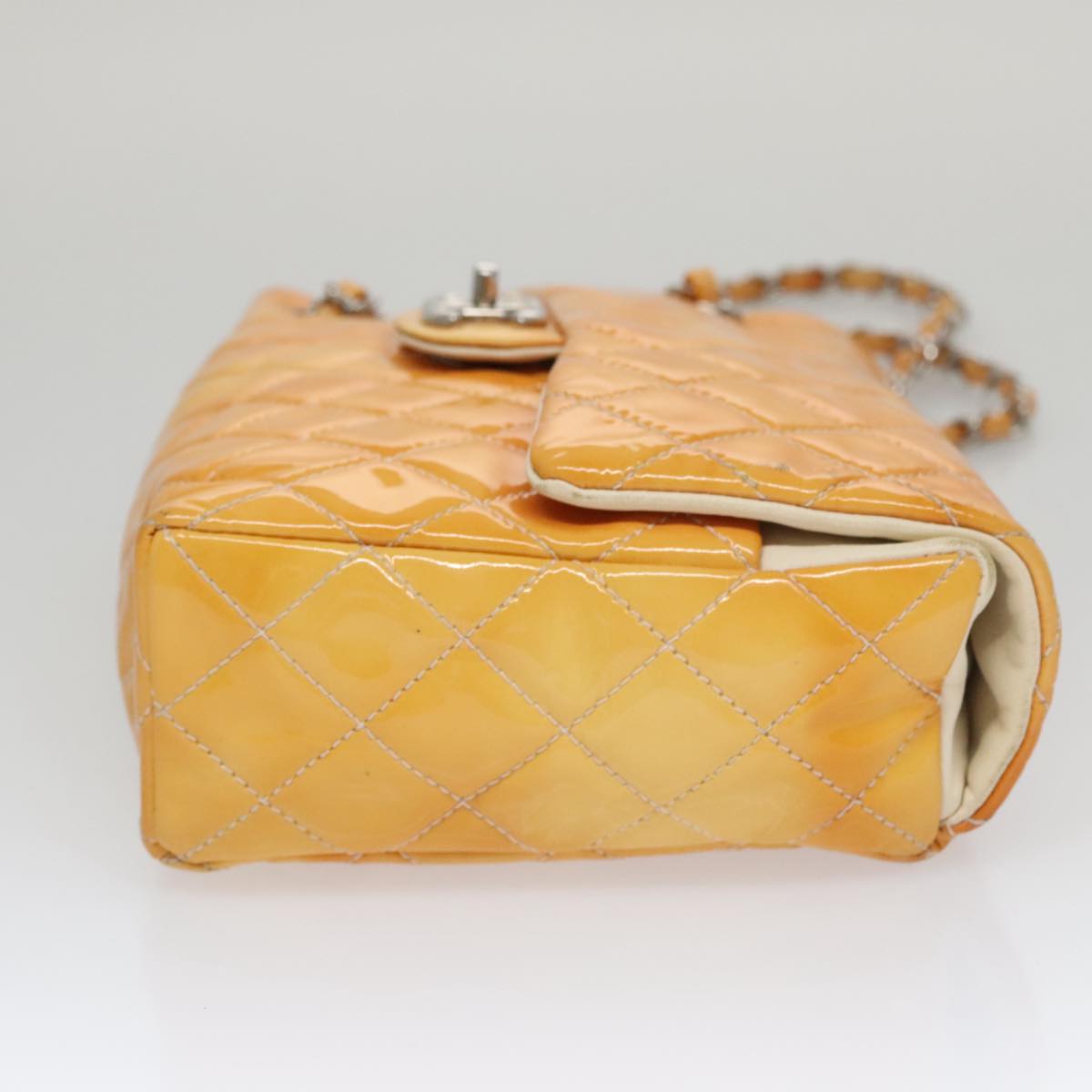 CHANEL Matelasse Chain Shoulder Bag Enamel Yellow CC 106418