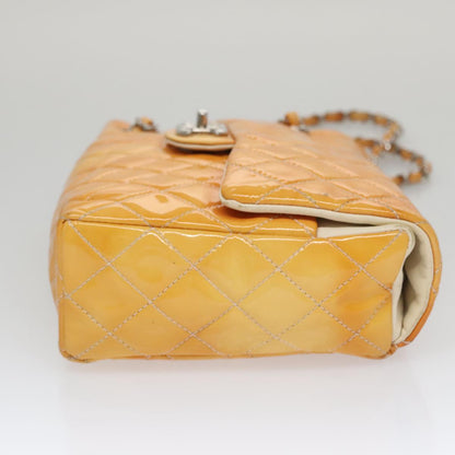 CHANEL Matelasse Chain Shoulder Bag Enamel Yellow CC 106418