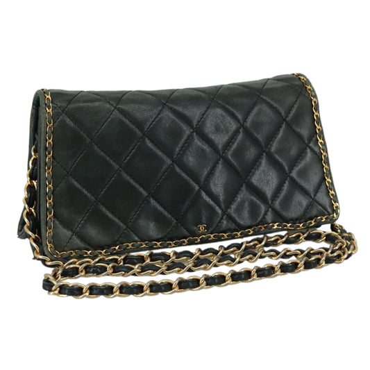 CHANEL Chain Shoulder Bag Leather Black CC 106420