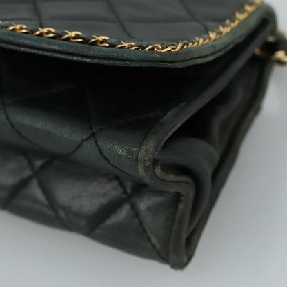 CHANEL Chain Shoulder Bag Leather Black CC 106420