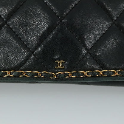 CHANEL Chain Shoulder Bag Leather Black CC 106420