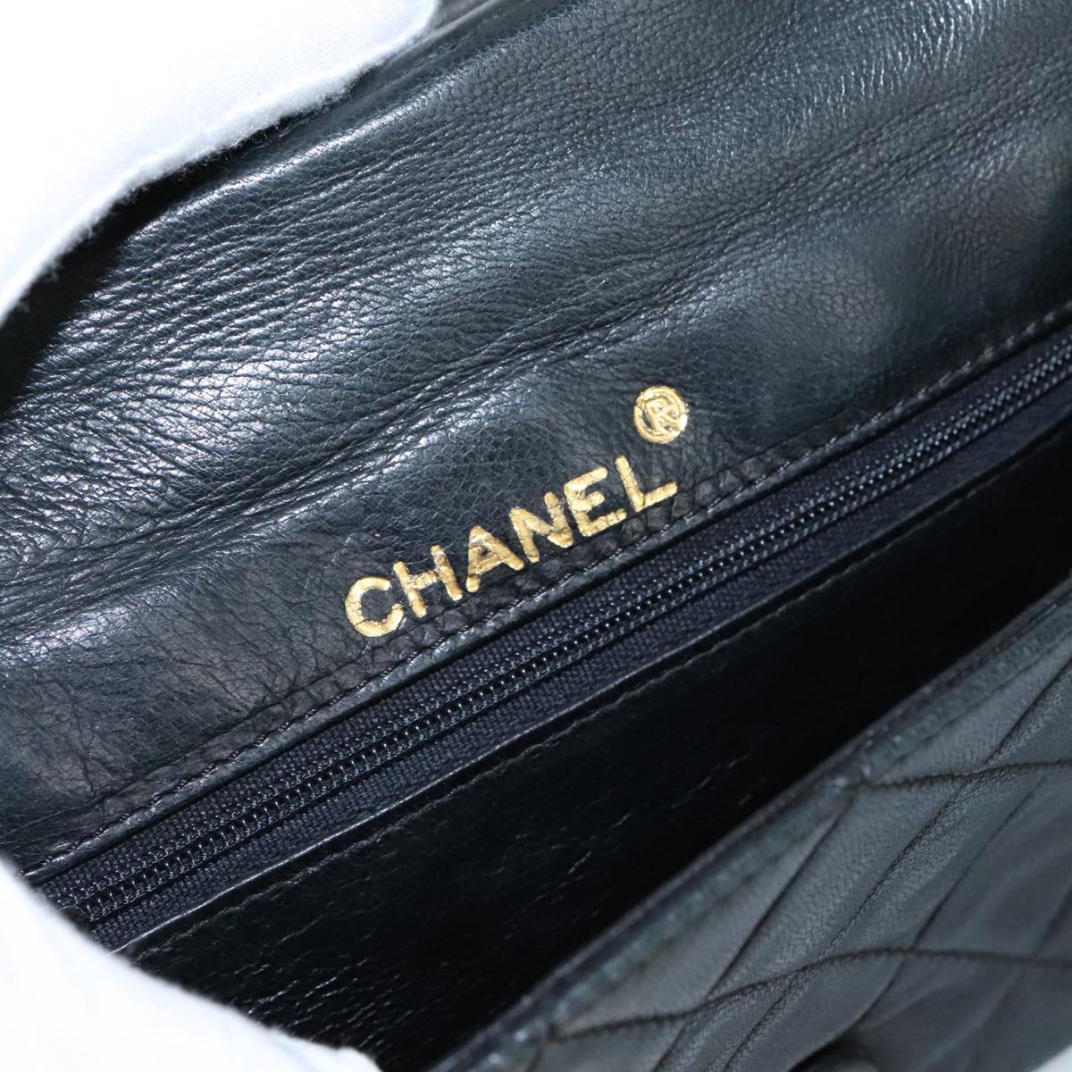 CHANEL Chain Shoulder Bag Leather Black CC 106420