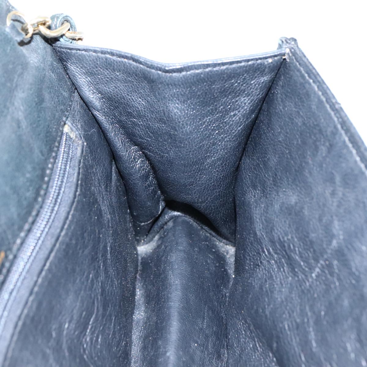 CHANEL Chain Shoulder Bag Leather Black CC 106420