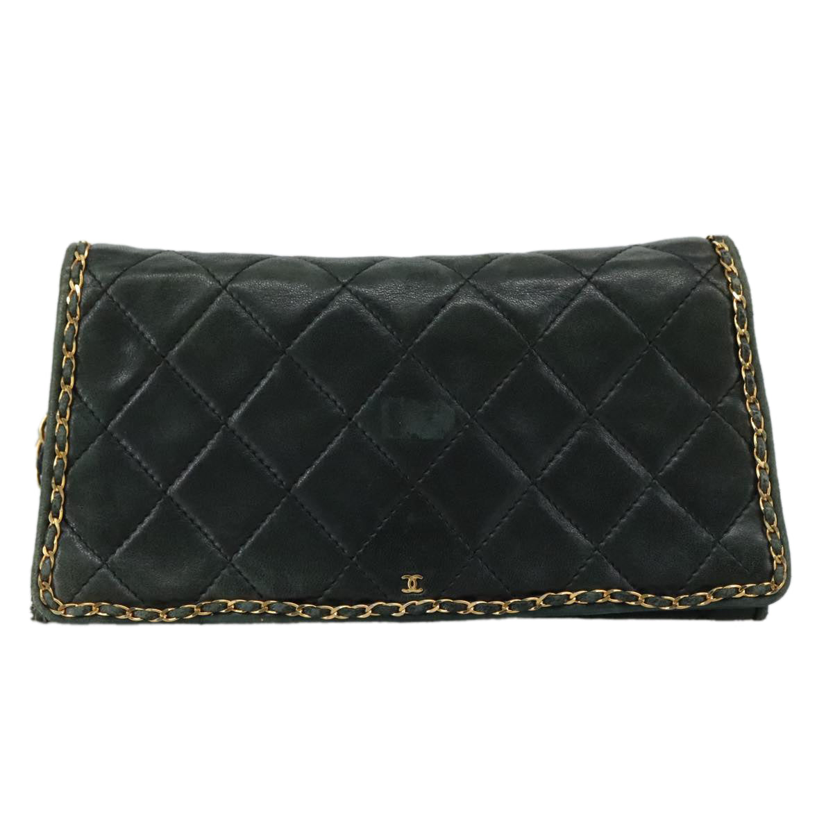CHANEL Chain Shoulder Bag Leather Black CC 106420