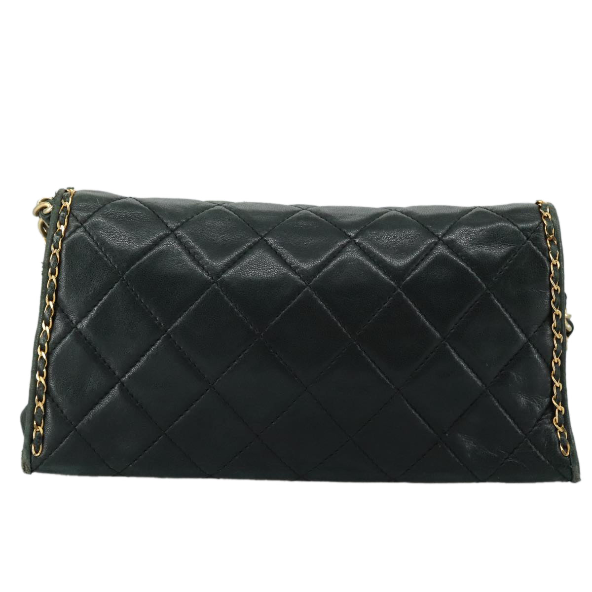 CHANEL Chain Shoulder Bag Leather Black CC 106420