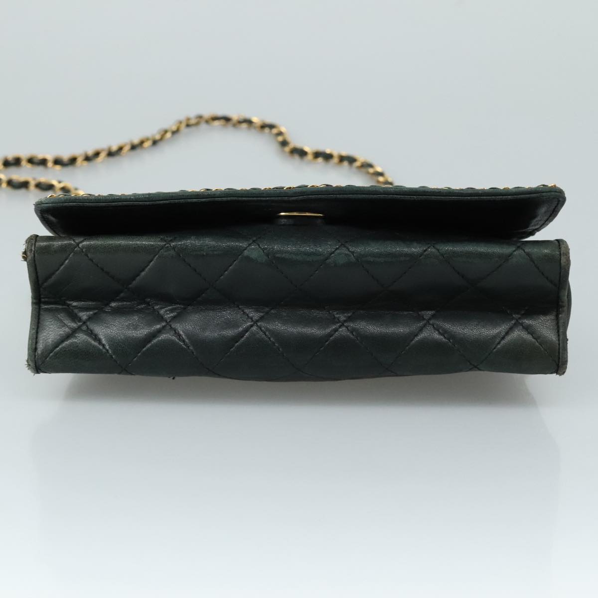CHANEL Chain Shoulder Bag Leather Black CC 106420