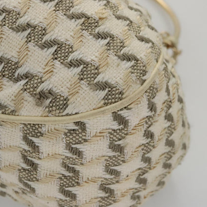 CHANEL Chain Hand Bag tweed Cream CC 106431