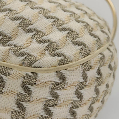 CHANEL Chain Hand Bag tweed Cream CC 106431