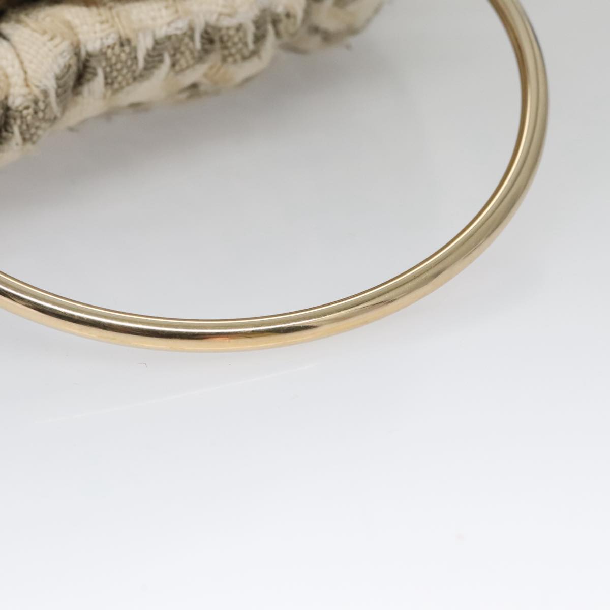 CHANEL Chain Hand Bag tweed Cream CC 106431