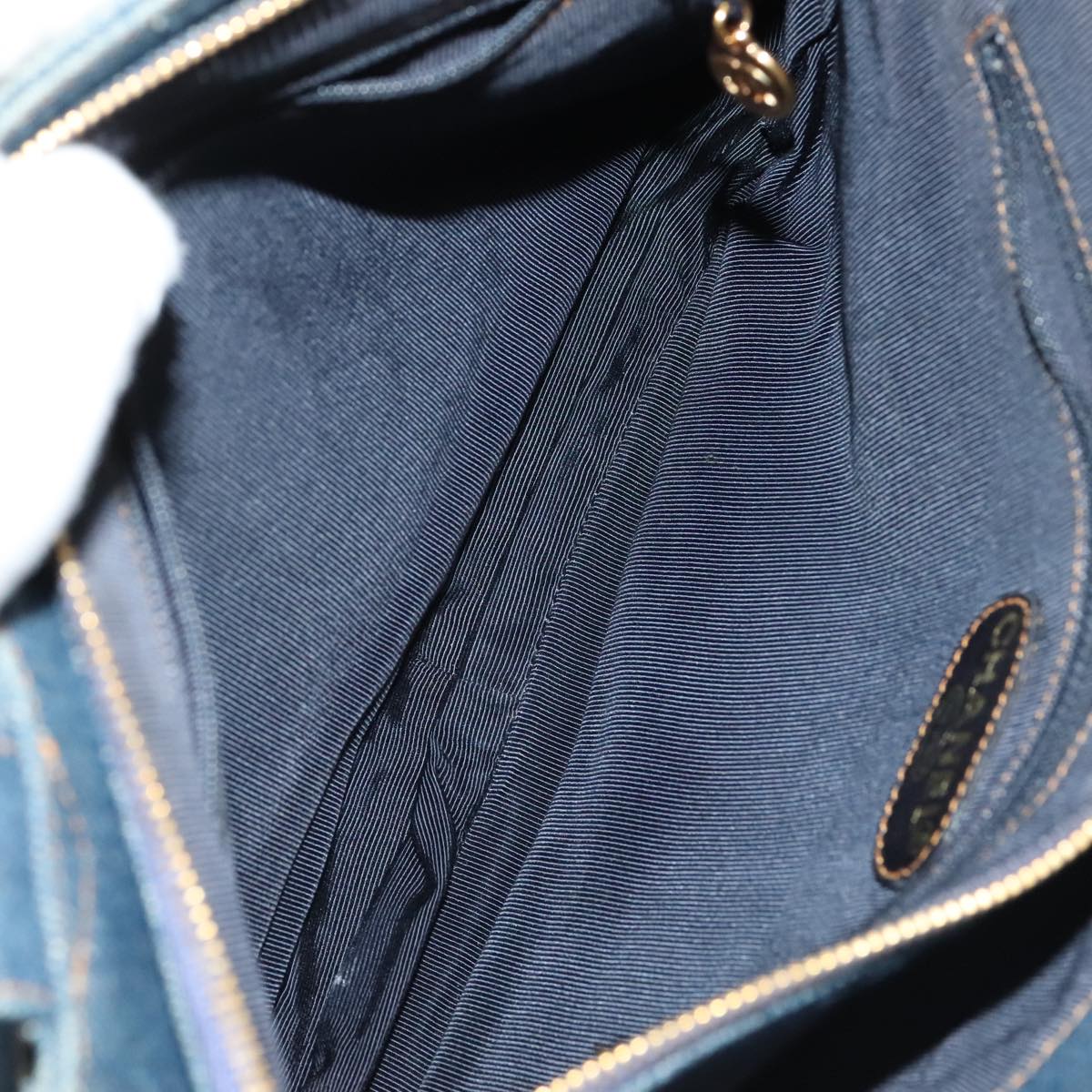 CHANEL Matelasse Shoulder Bag Denim Blue CC 106434A