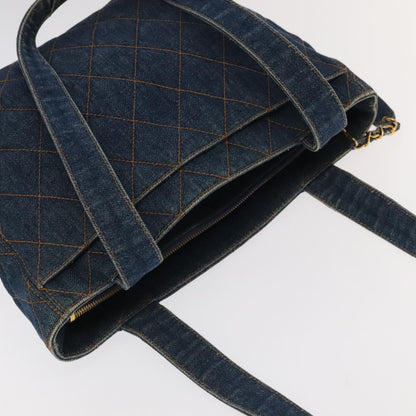 CHANEL Matelasse Shoulder Bag Denim Blue CC 106434A