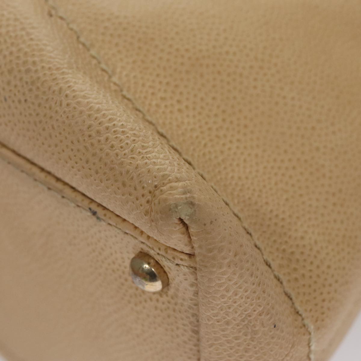 CHANEL Shoulder Bag Caviar Skin Beige CC 106440