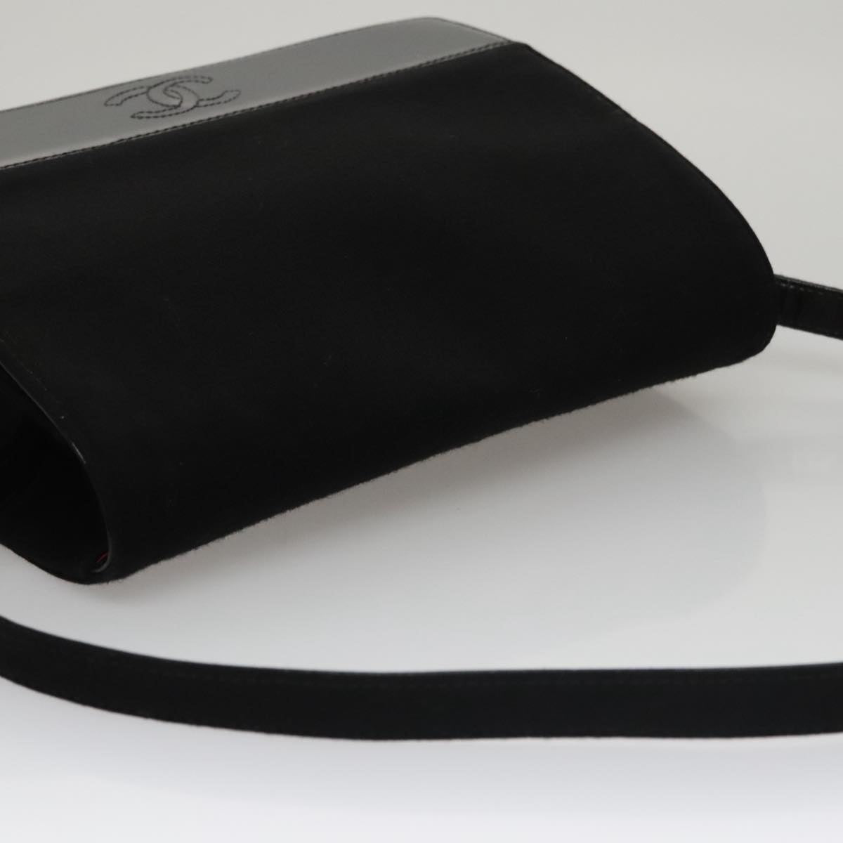 CHANEL Matelasse Shoulder Bag Cotton Black CC 106442