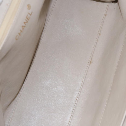 CHANEL Matelasse Chain Hand Bag Lamb Skin Beige Gold CC 106445