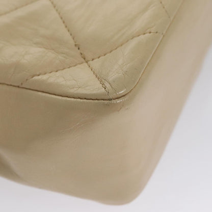 CHANEL Matelasse Chain Shoulder Bag Lamb Skin Beige Gold black CC 106446