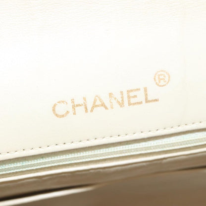CHANEL Matelasse Chain Shoulder Bag Lamb Skin Beige Gold black CC 106446