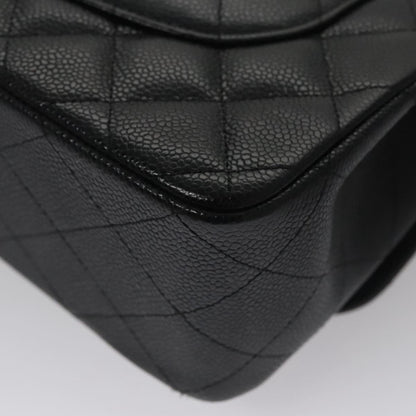 CHANEL Matelasse Chain Shoulder Bag Caviar Skin Black Gold CC 106449SA